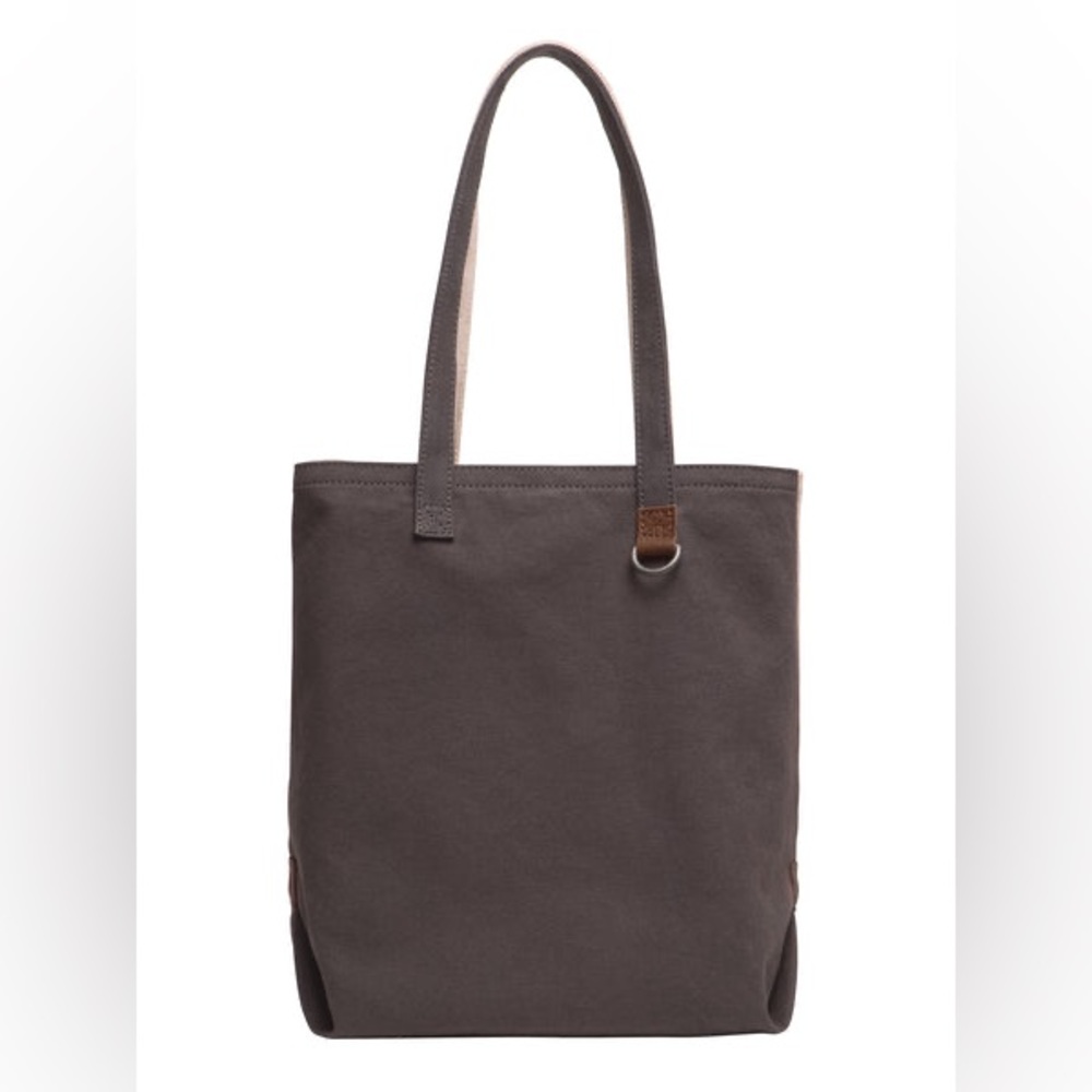 Alternative Apparel Cotton Shopper Tote Bag Canvas Duck Leather Tabs - Picture 3 of 13
